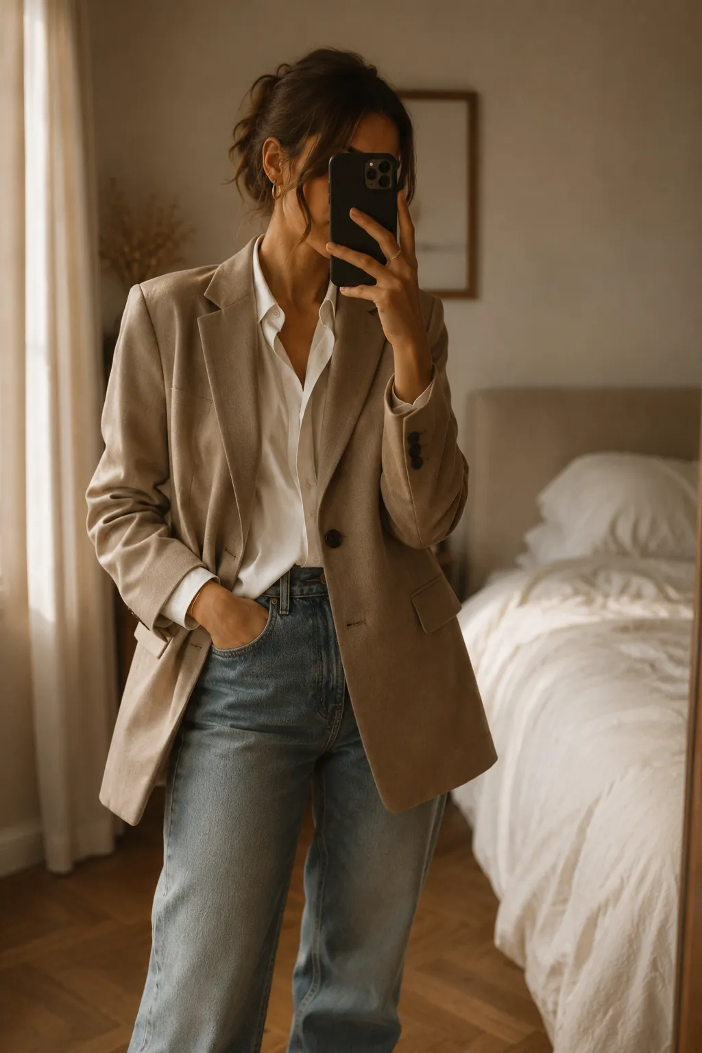 The off-duty blazer & denim combo