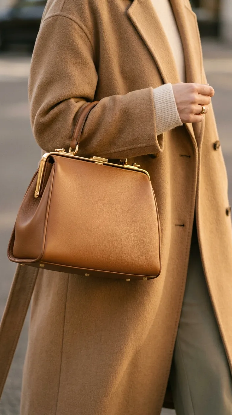 Structured bag, camel coat